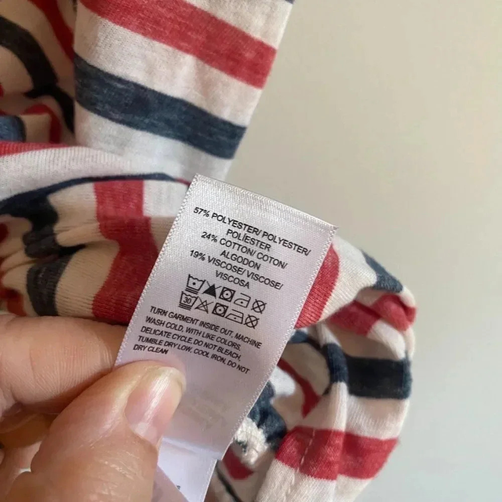 Lucky Brand Red White and Blue Front Knot Top - Picture 6 of 9